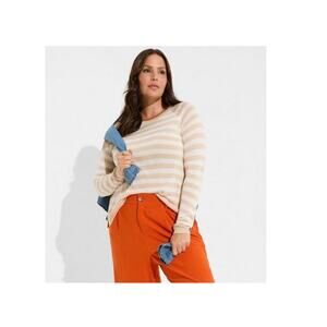 Torrid Sweater 2X Beachy Coastal Preppy Sheer Tissue Weight Crop Striped 2023